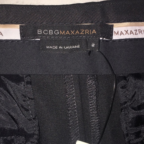 BCBGMAXAZRIA SATIN SIDE STRIPE TUXEDO DRESS WIDE LEG PANTS NWT - Picture 6 of 8